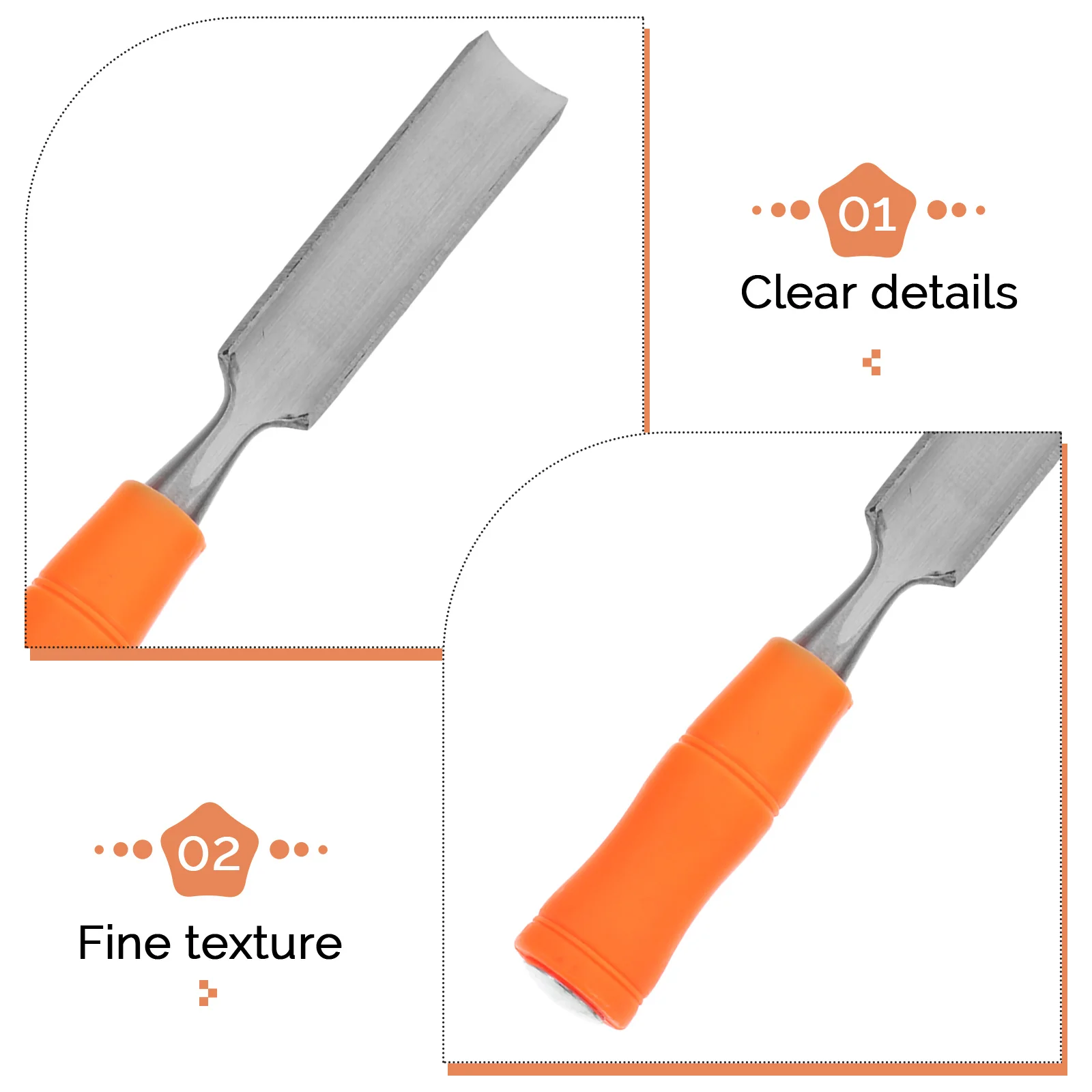 Set di scalpelli per la lavorazione del legno da 4 pezzi Strumenti per intaglio Manico ergonomico di lunga durata di grado professionale Utensili manuali adatti per principianti