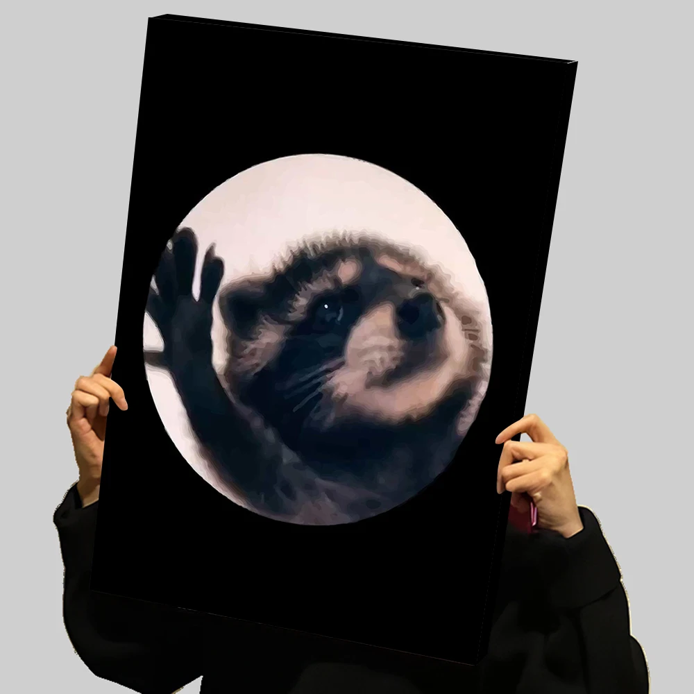 Póster con impresiones de Meme de mapache de Pedro Pedro, pintura en lienzo personalizada, arte de pared, decoraciones para el salón, decoración moderna para el hogar estética