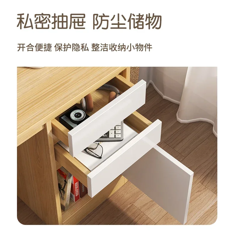 Integrated desk, bookshelf, student bedroom, writing desk, simple and modern