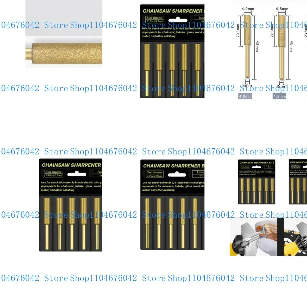 5ASD 6 pezzi durezza Affermare le teste macinazione della pietra forte resistenza diamante con a catena utensile