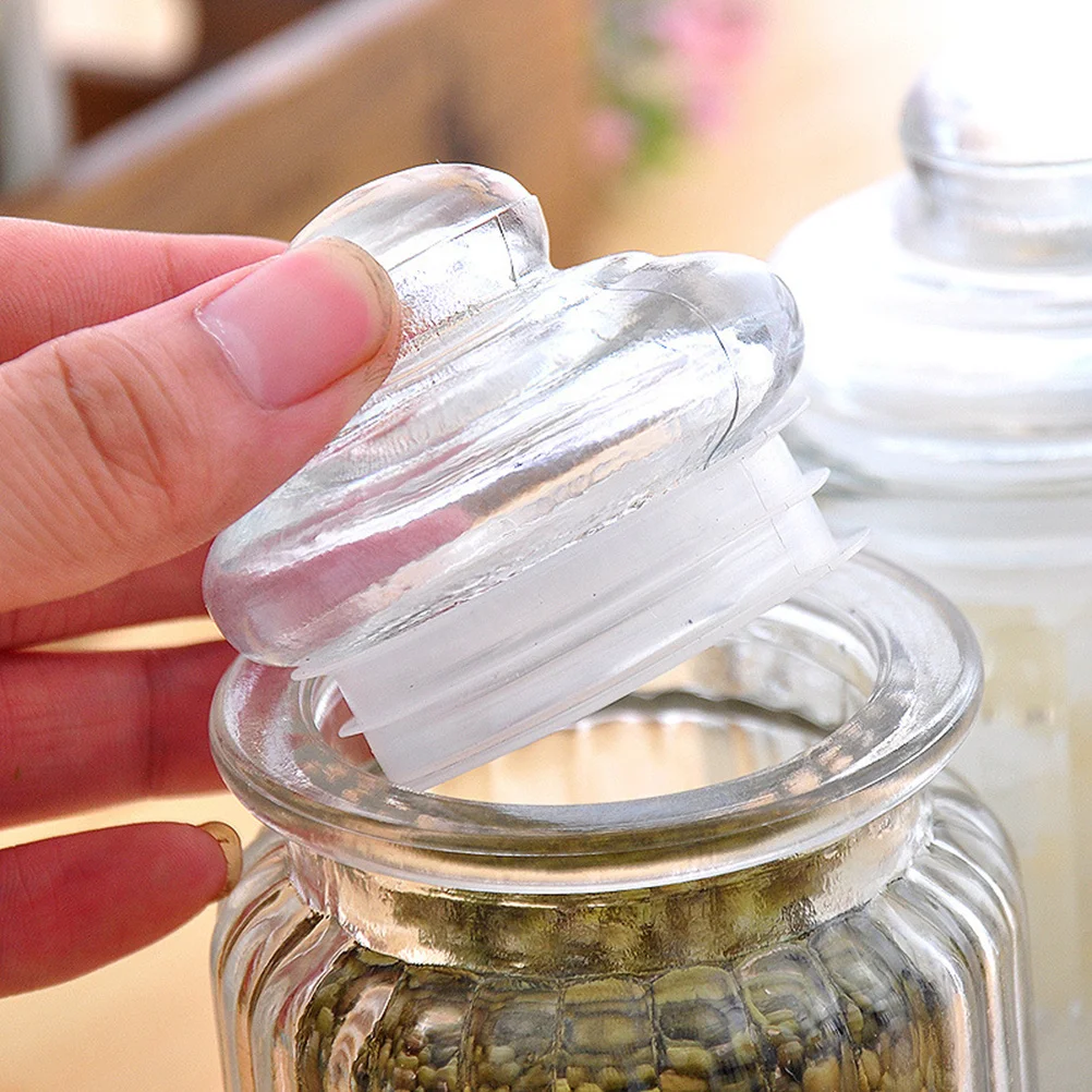 

1350Ml Seal Storage Jar Transparent Glass Container for Tea Coffee Beans Dry Food Kitchen Pantry Organization Multipurpose