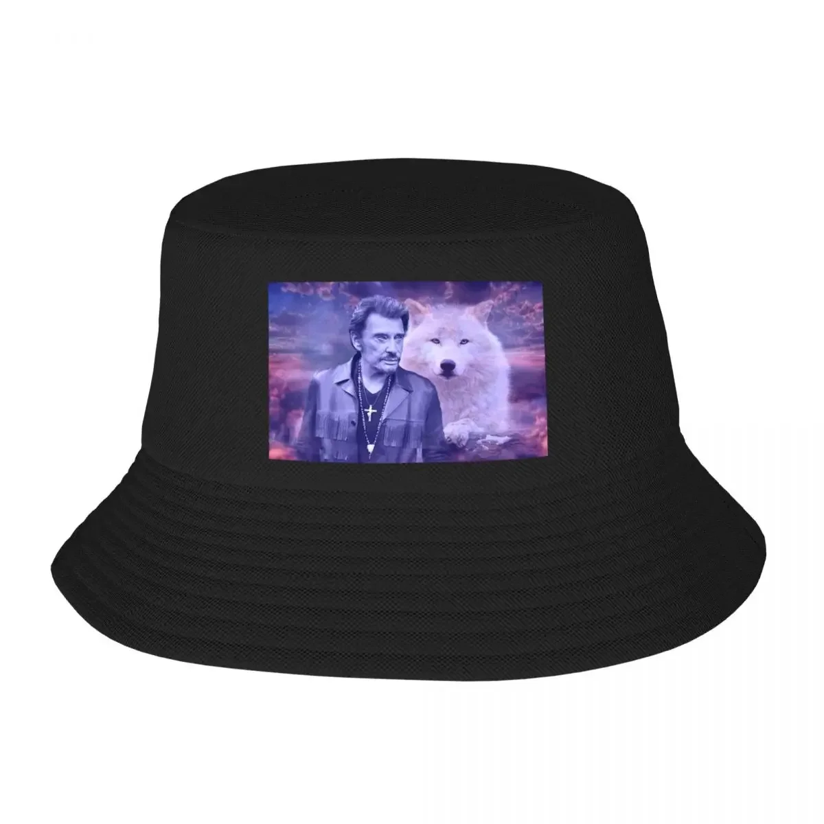 

Custom Johnny Hallyday Beach Bucket Hat Men Women Unisex French Singer Rock Music Summer Fisherman's Hat