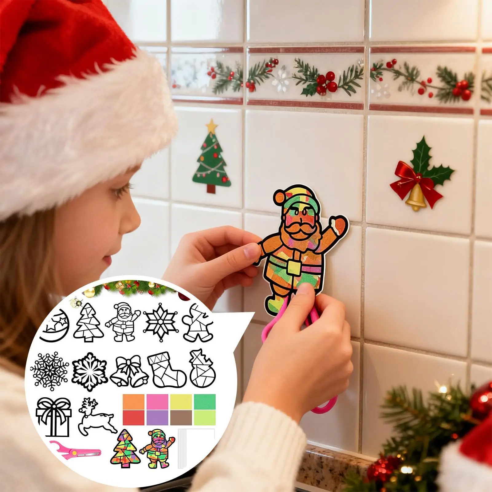 

Рождественские вырезы, 12 шт., снежинка, снеговик, Санта, поделки ручной работы, рождественский бумажный декор для стены, окна, школы, дома, офиса