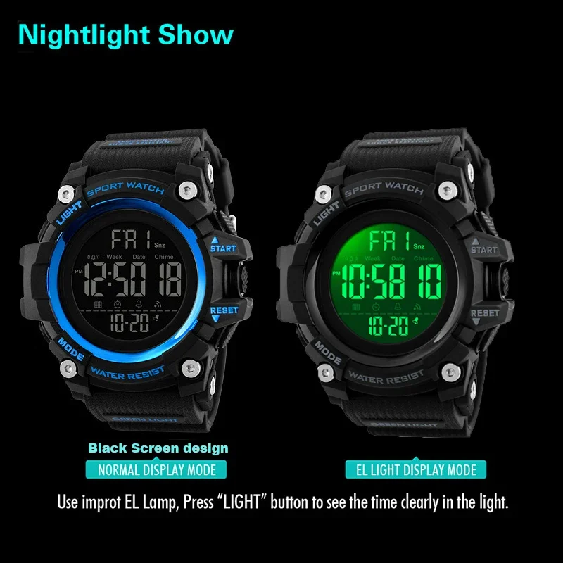 Yikaze Militaire Heren Sporthorloges Countdown Stopwatch Mannen Sport Horloge Waterdicht Led Digitaal Polshorloge Elektronisch Horloge