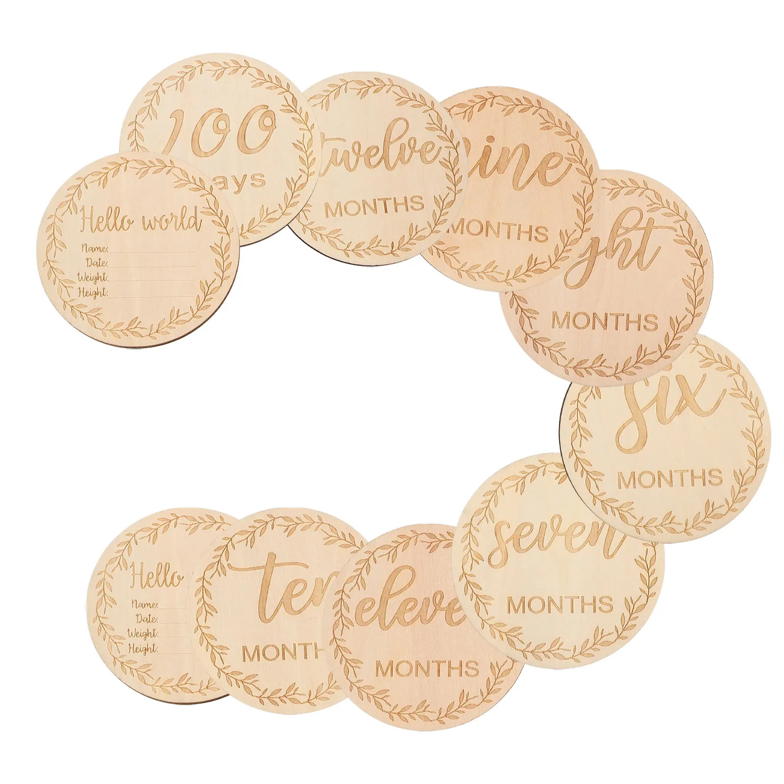

Baby Month Card Infant Monthly Board Milestone Age Blank Anniversary Commemorative Newborn