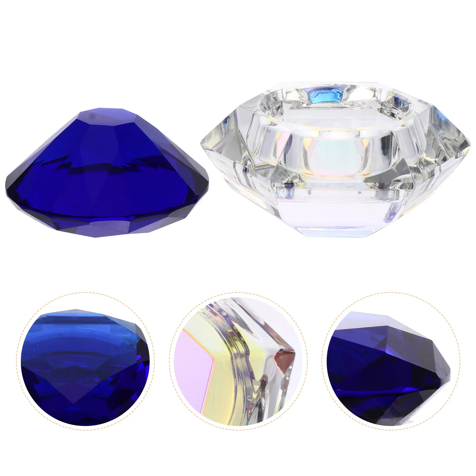 

Стеклянная банка с алмазной крышкой, герметичная, портативная, миниатюрная, для хранения лака для ногтей, жидких средств, блеска для губ, крема для лица, масок и косметики