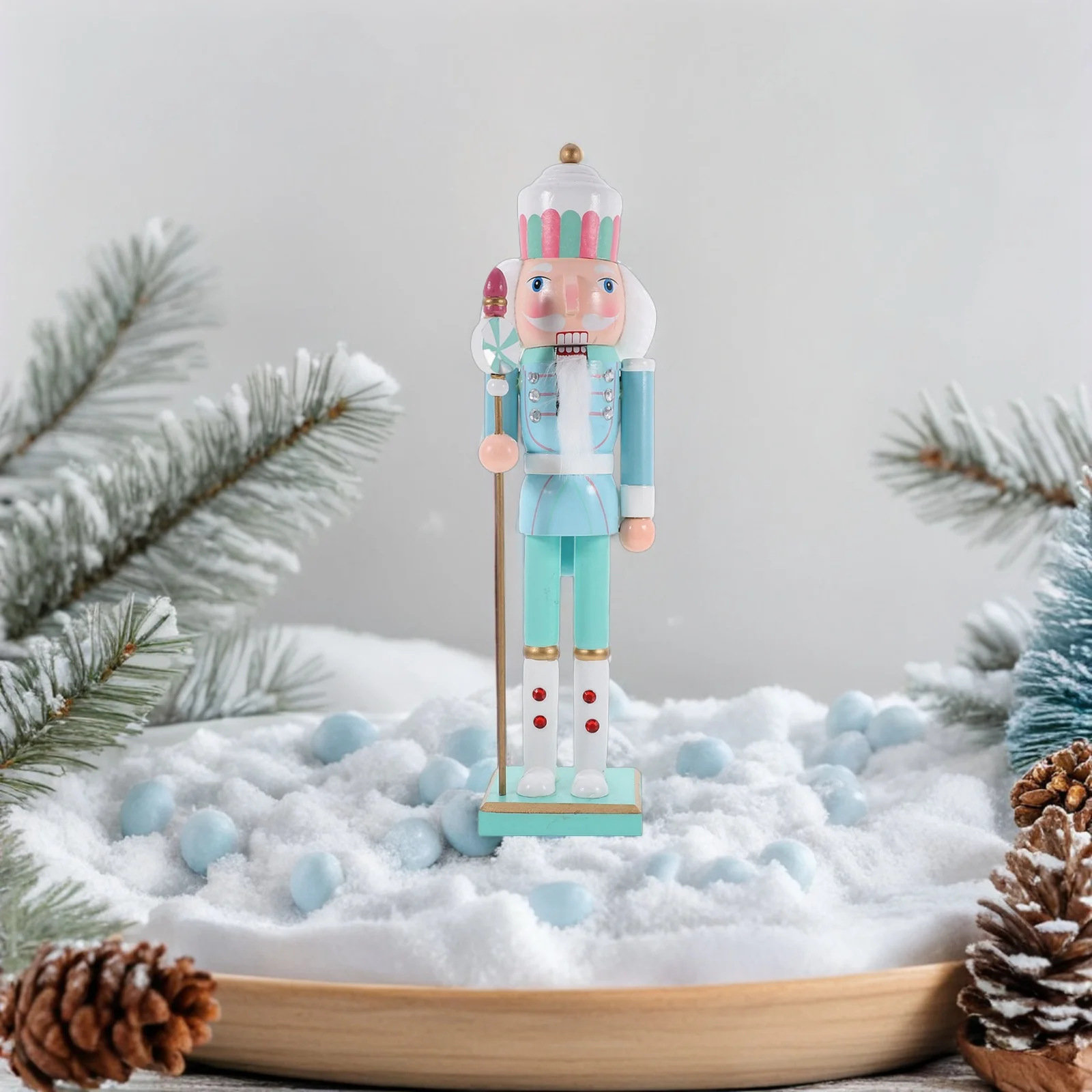

Nutcracker Christmas 38CM Mini Nutcracker Yard Decor Soldier Puppet nament Home Office Wood Figure