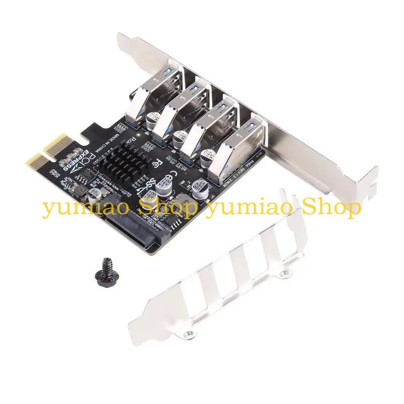 587B 4-PORT PCI-E إلى USB HUB PCI CARD ADAPTER 5 GBPS SPEED