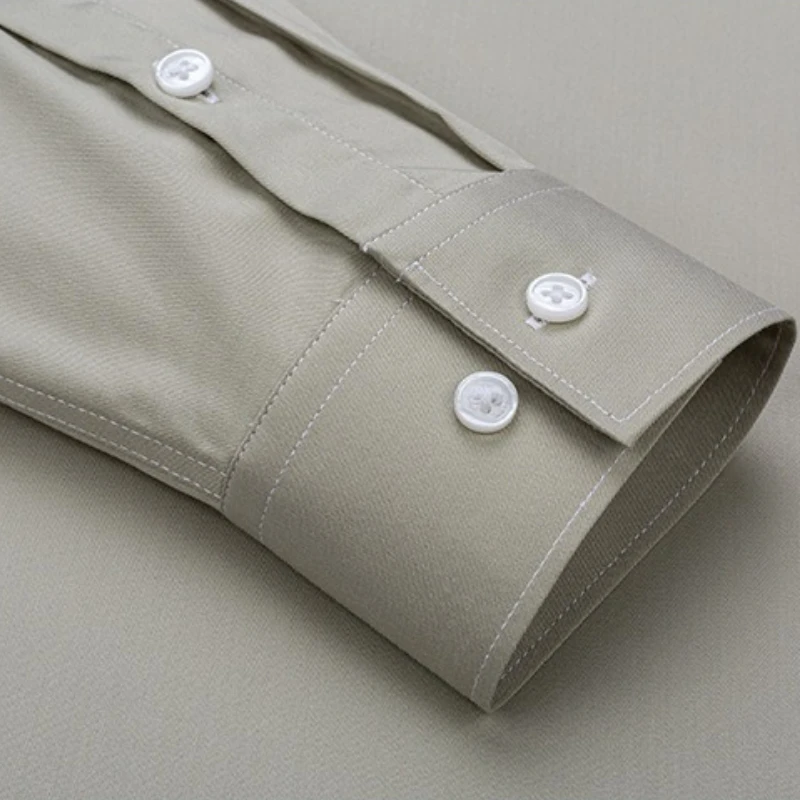 Modal Classic Plaid Solid Color Work Man Shirts Long Sleeve Casual Formal Office White Shirt Man Long Sleeve Slim Fit Soft Cozy