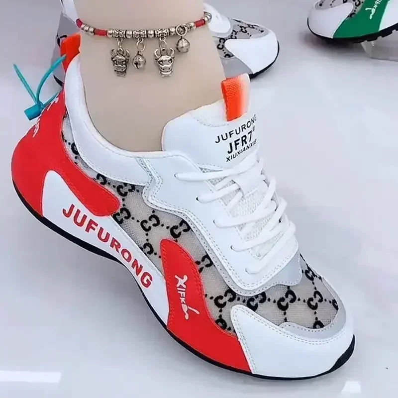 

Women Casual Sneakers Summer Print Fashion Breathable Mesh Lace Up Sports Shoes for Women Walking Platform Shoe Zapatos De Mujer