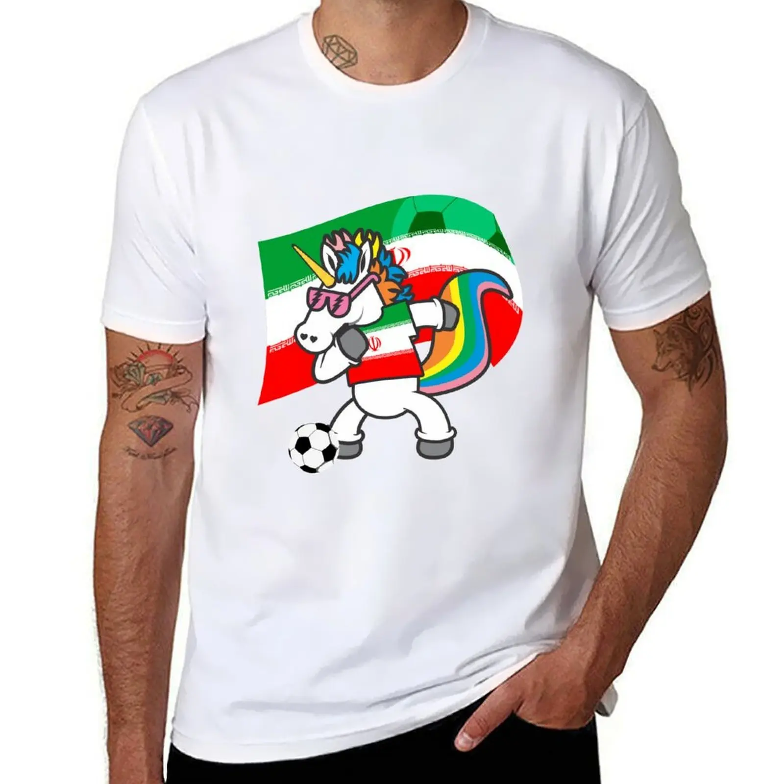 

Iranian Soccer Dabbing Unicorn T-Shirt graphic t shirts for man men t shirt cotton 100% T-Shirt