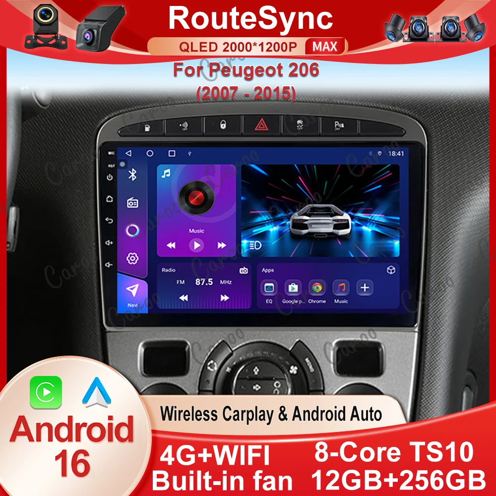 Android 16 Car Radio for Peugeot RCZ 308 SW 2007-2015 408 2012-2020 Multimedia Navigation GPS Carplay Auto Head Unit 4G WIFI BT