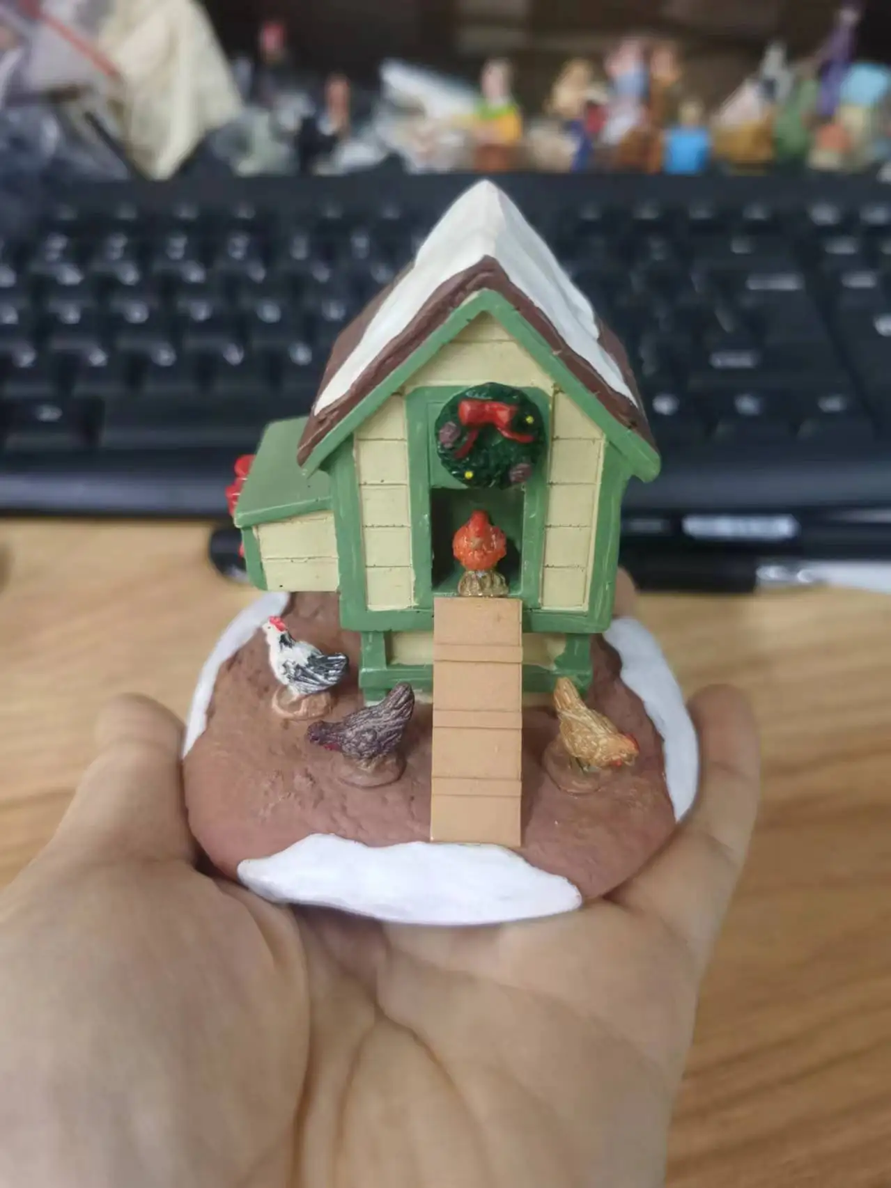 

Фигурка из смолы, психический психологический песочный стол, игровая коробка, придворная терапия, куриный дом