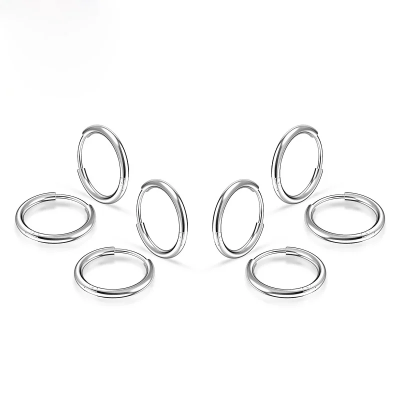 1,6 mm einfache chirurgische Edelstahl-Huggie-Creolen für Damen und Herren – Knorpel-Ohrpiercing-Schmuck – Detail 2