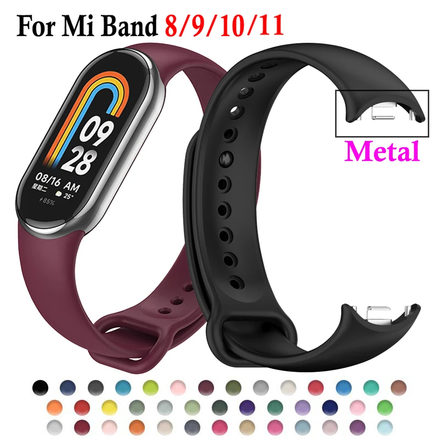Silikonarmband für Xiaomi Mi Band 11, 10, 9, 8 – Sportarmband, Handgelenksband für MiBand 8/9/10/11 – Zubehör für Smartwatches.