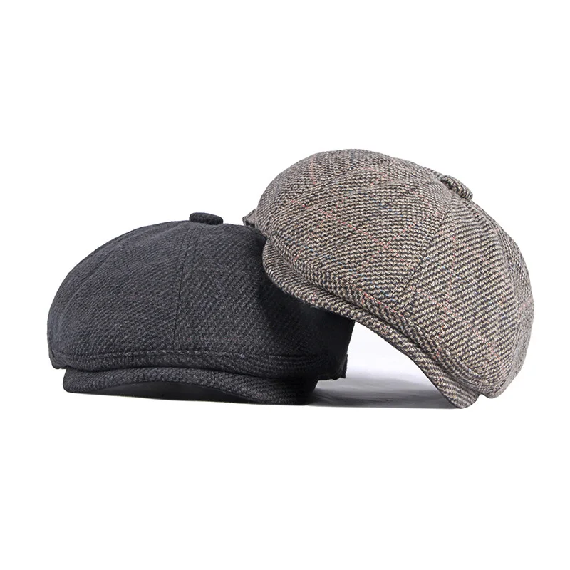 

Idopy Unisex Cotton Wollen Blended Berets Hat Men Classic Winter Style Fashion Thick Tide Retro Wind Female Visors Cap Hat