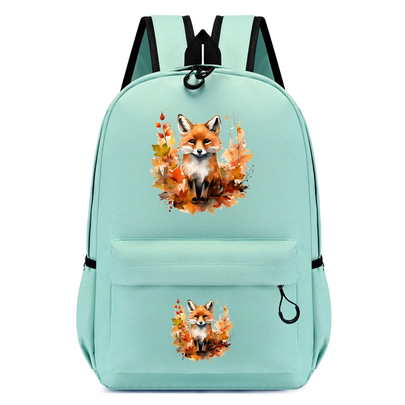 Mochilas escolares con estampado de zorro de la selva para niñas y estudiantes, mochila de animales de dibujos animados para niños, mochila de regreso a la escuela, mochila de jardín de infantes