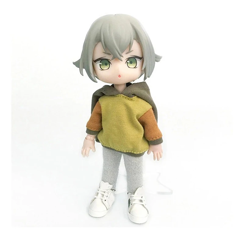 Ob11 boneca pano moda casual topo obitsu 11 acessórios camisola com capuz multicolorido listrado roupas for1/12 bjd gsc dod bonecas