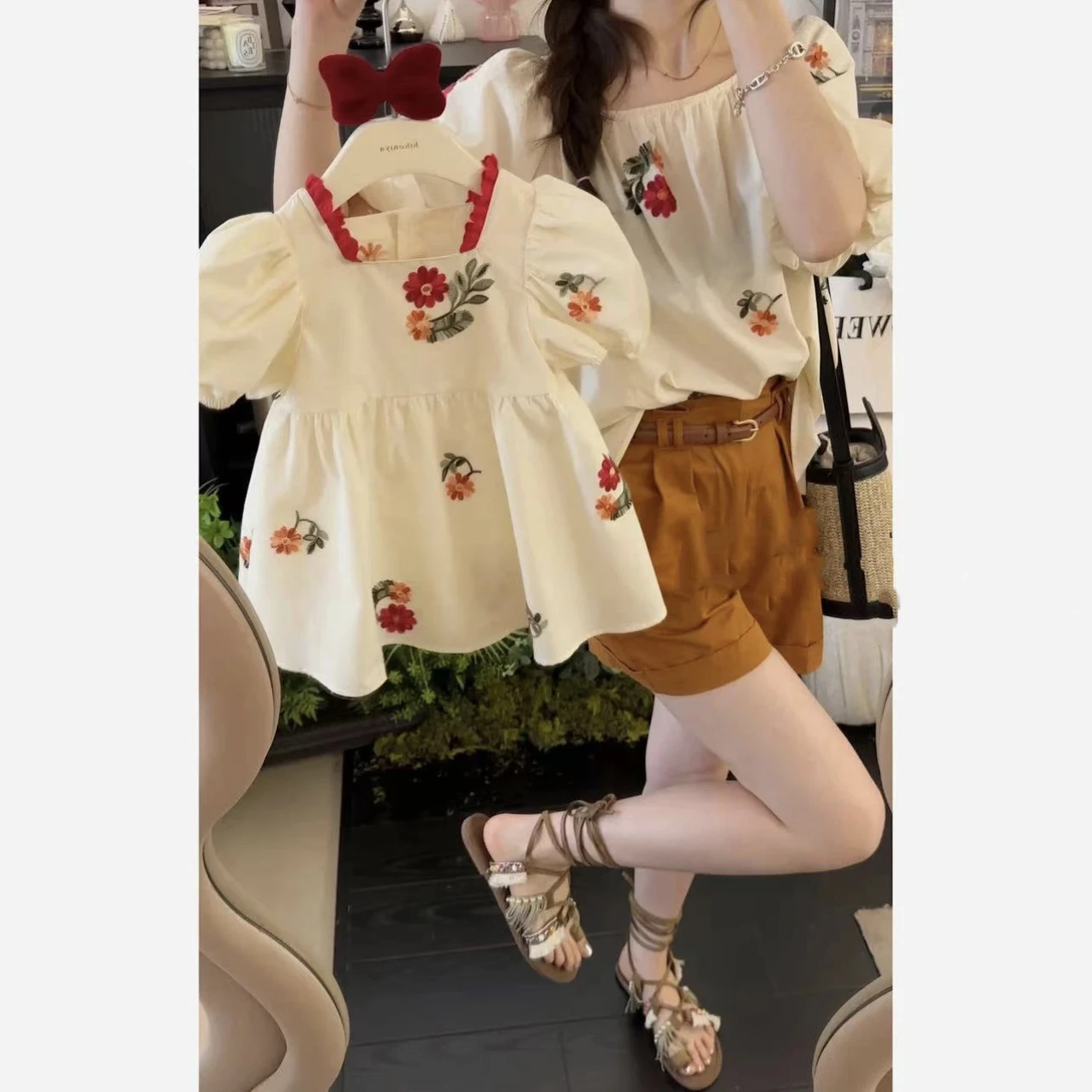 

Summer Clothes for The Whole Vacation Family Look Beach Dad and Son Floral Shirts Mom and Daughter Matching Clothing Girls Dress