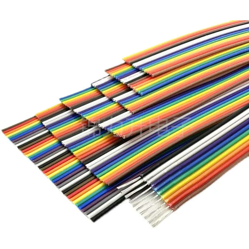 1Meter 10P/12P/14P/16P/20P/26P/34P/40P/50P 1.27mm PITCH Color Flat Ribbon Cable Rainbow DuPont Wire for FC Dupont Connector