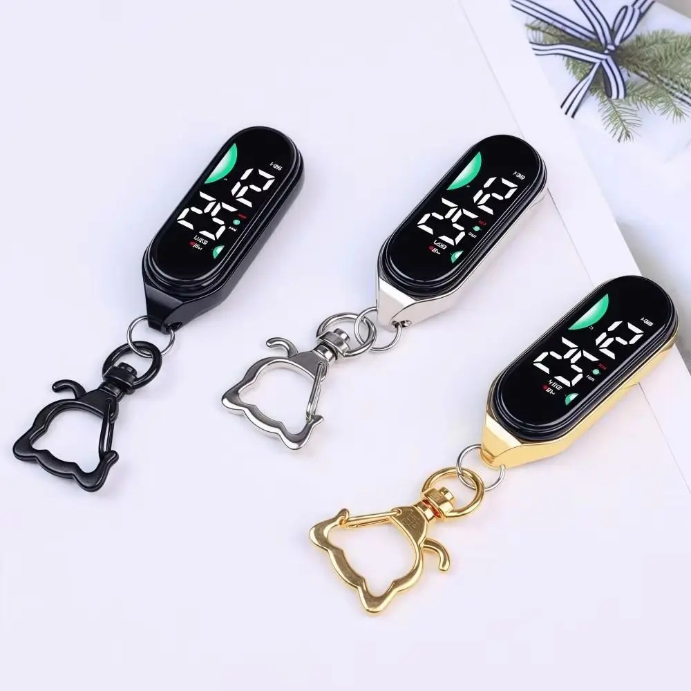 Digital Display Electronic Hanging Watch Waterproof Touch Screen Pocket Watch Luminous Keychain LED Watch Keychain Examination