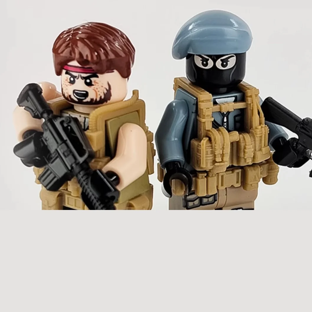 Blocs de construction de la Force mercenaire du bandit militaire, Mini figurines d'action Swat Gangsta, jouets