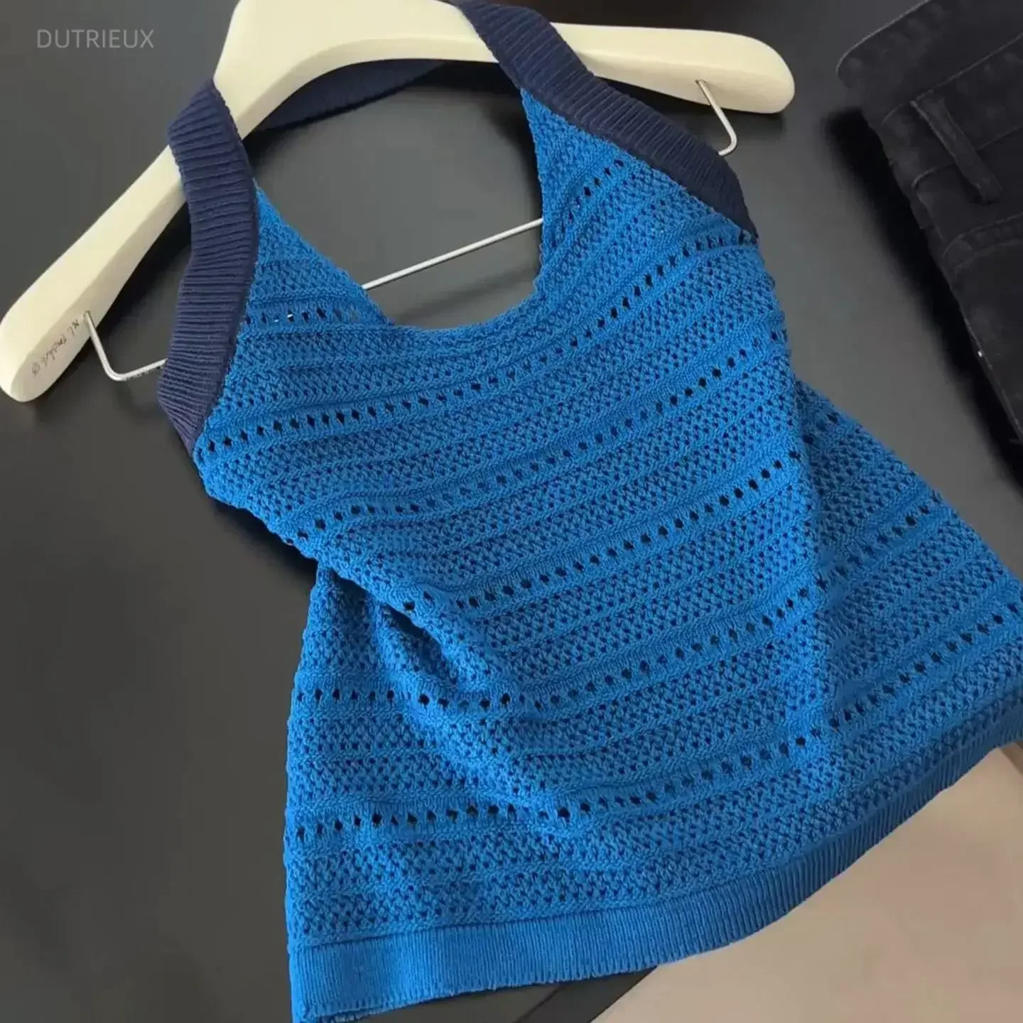 Sexy Tanks 2026 Women's Clothing Sleeveless Tunic Tees Chic Backless Korean Camisetas Knitted Crop Tops Hollow Out Summer Vest