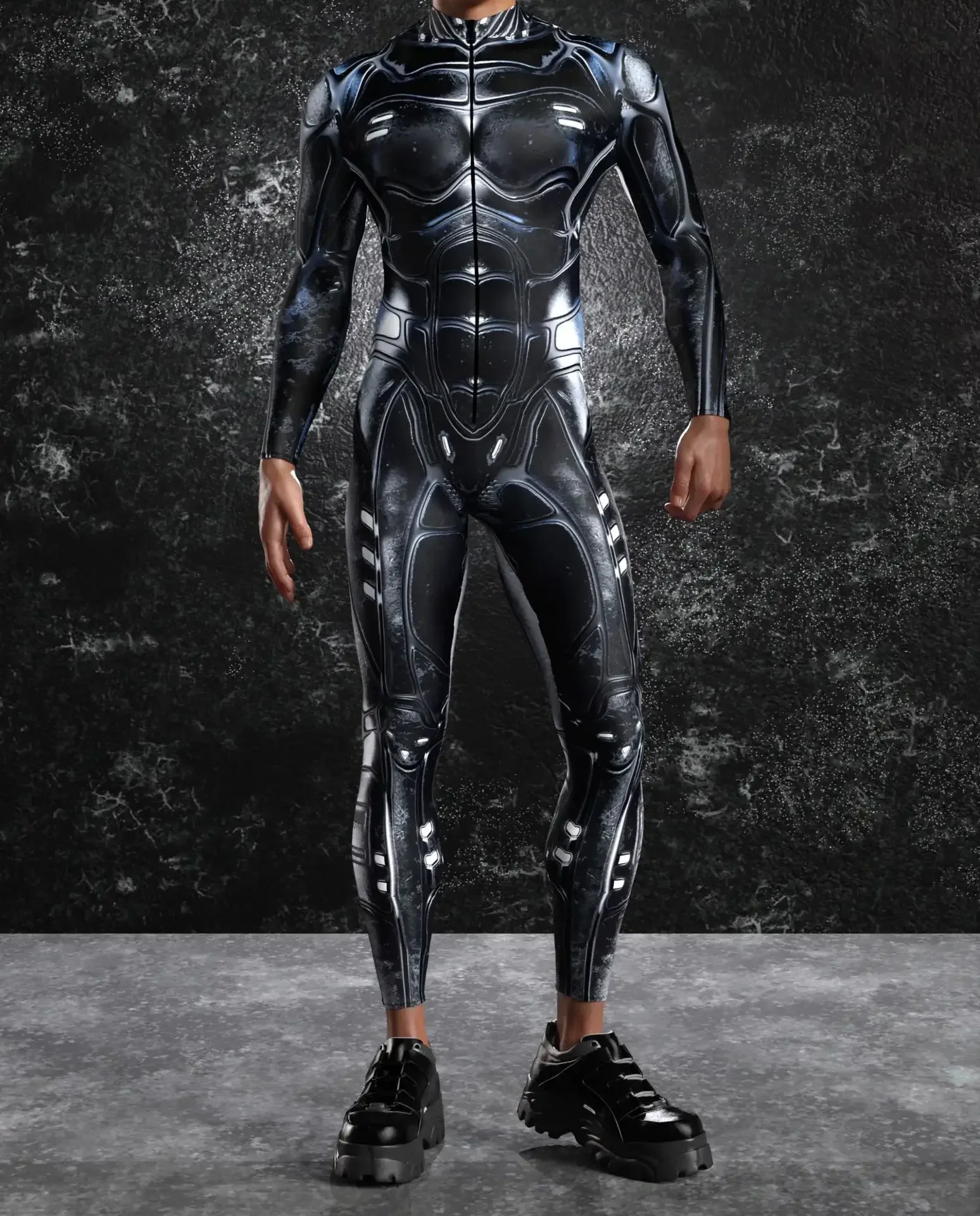 Fantasia halloween masculino Cyber 3D drukowanie body mężczyźni Steampunk kombinezon przebranie na karnawał karnawał Party Zentai garnitur