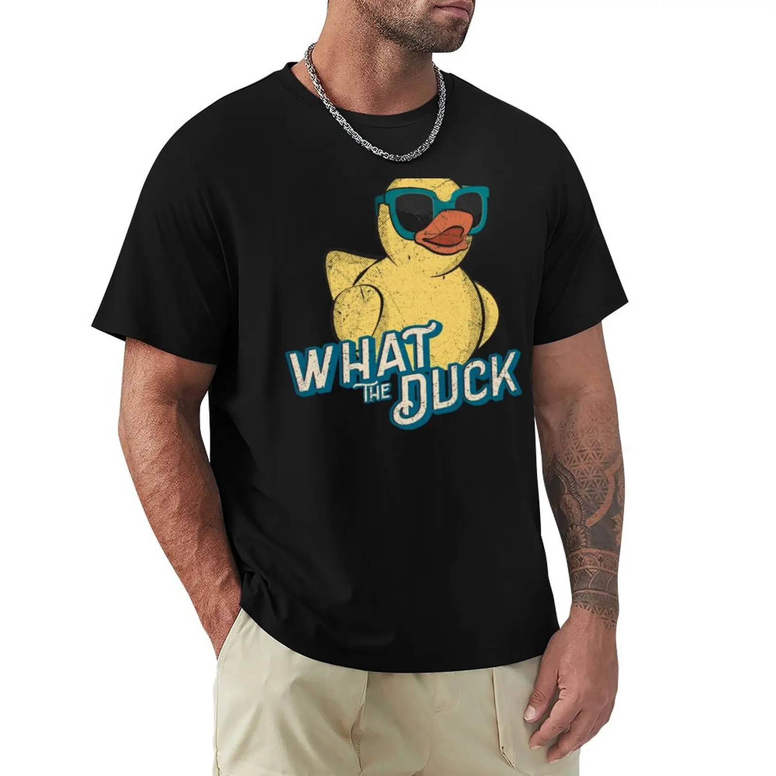 What The Duck Cute Yellow Duckling T-Shirt cotton t shirt man T-Shirt