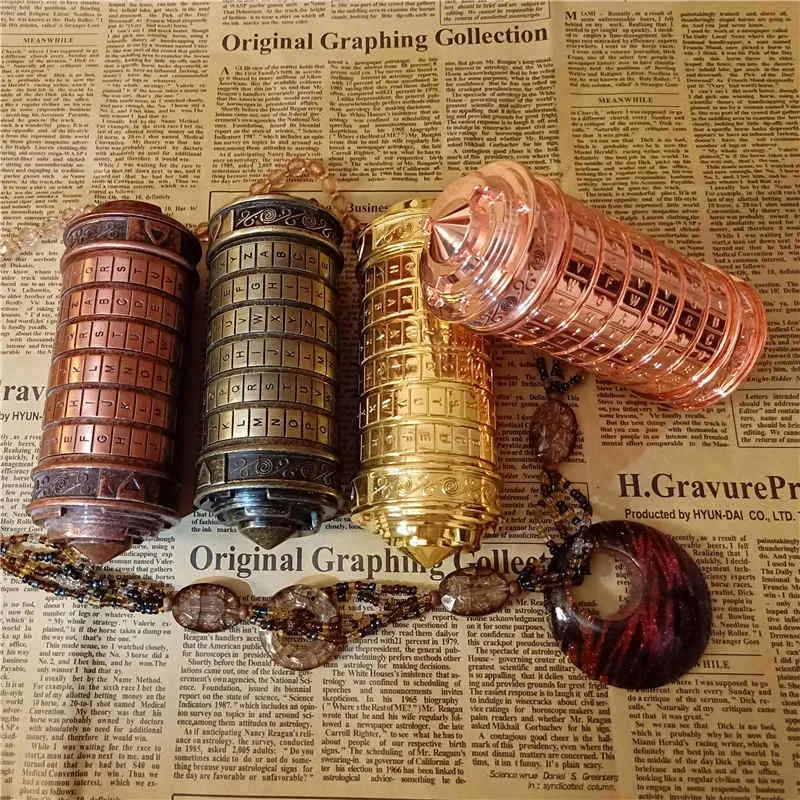 Leonardo Da Vinci Code Toys Metal Cryptex Locks Wedding Gifts Valentine's Day Gift Letter Rings Password Escape Chamber Props