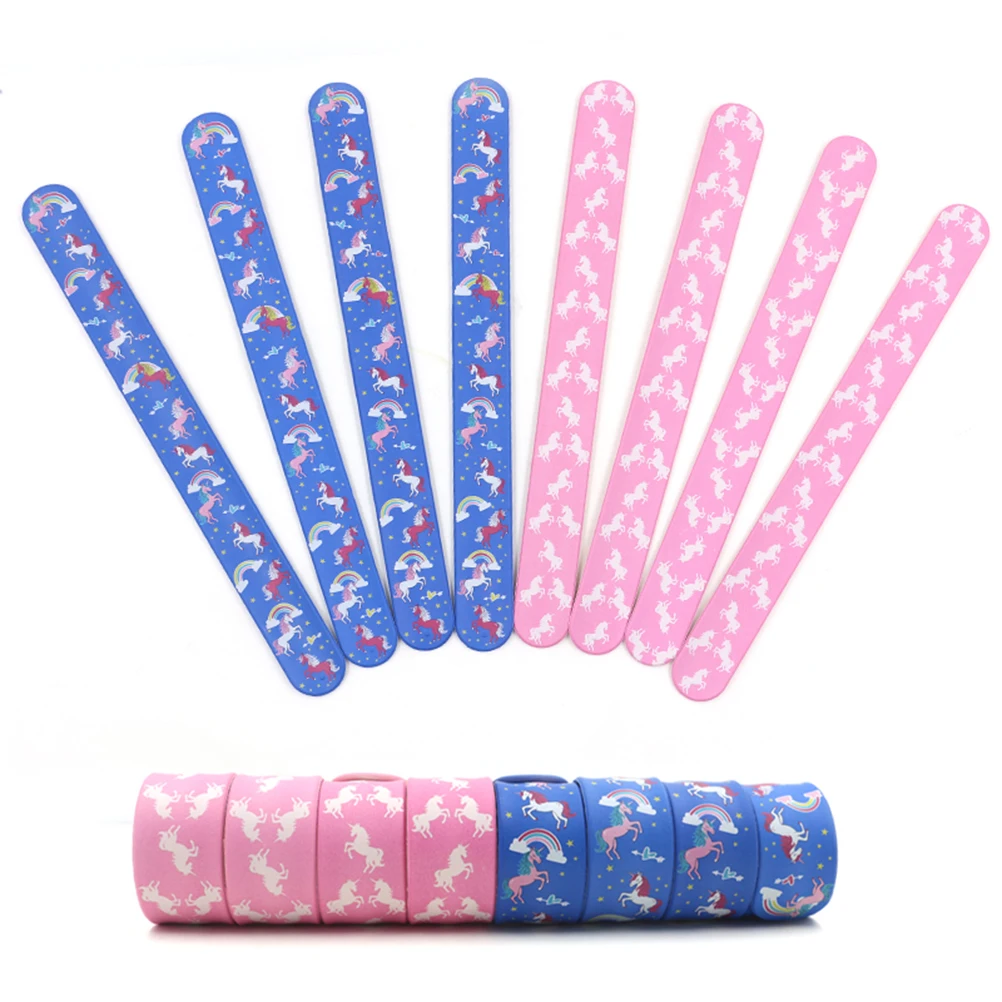 

Unicorn Pattern Silicone Wristband Slap Bracelet for Kids Party Favor Gift Pink Creative Design Handcraft Decoration Festive Fun