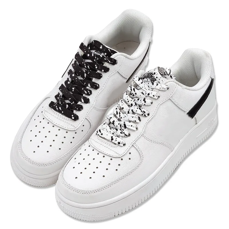 Schuhbänder mit Tintenspritzer-Motiv für Sneaker, flache, goldfarbene, farbenfrohe, handbemalte Basketball-Schnürsenkel – Detail 14
