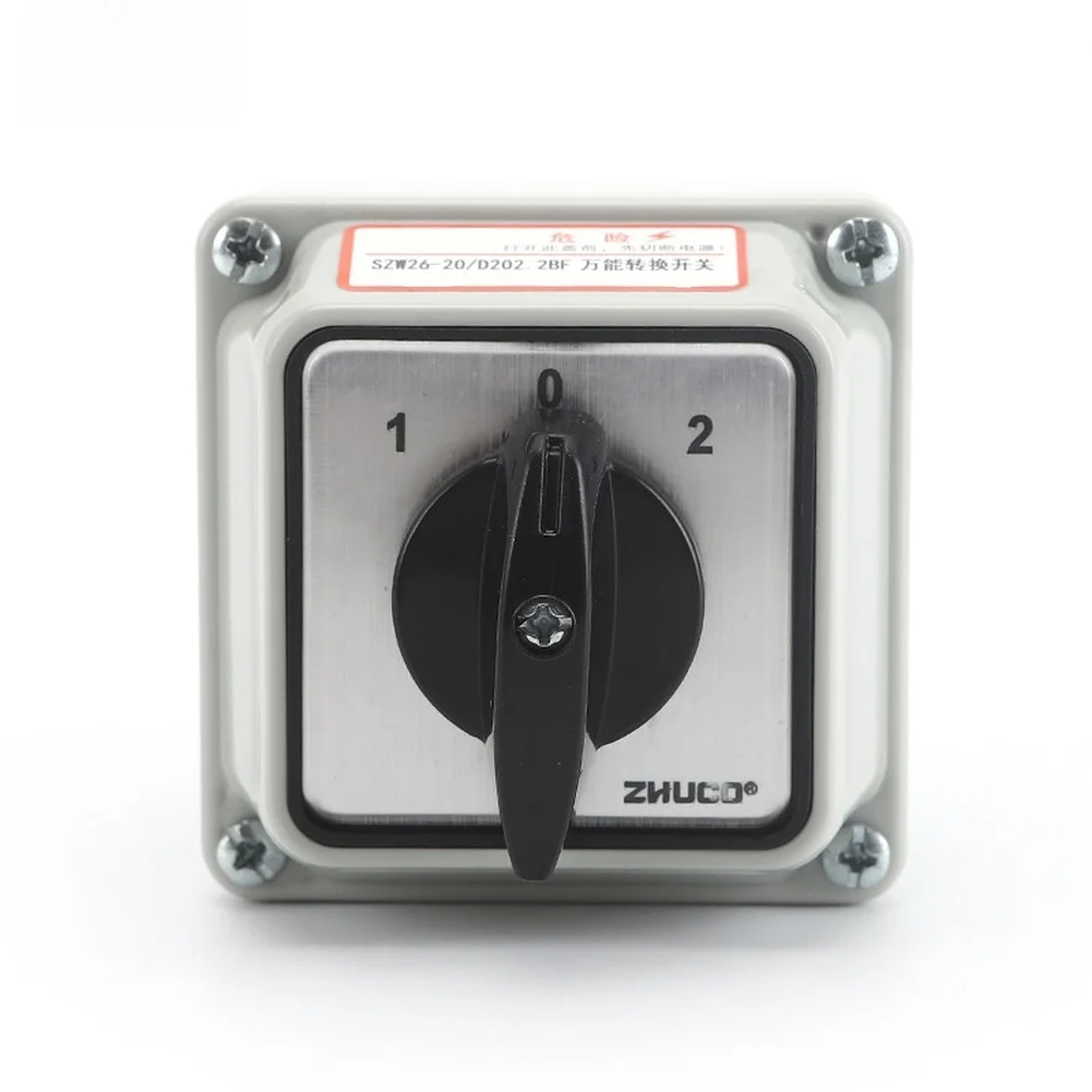 SZW26-20 D202.2BF IP66 Sealed Rotary Switch 20A 660V Insulation Voltage 440V AC 240V DC Two Section Changeover Transfer Switch