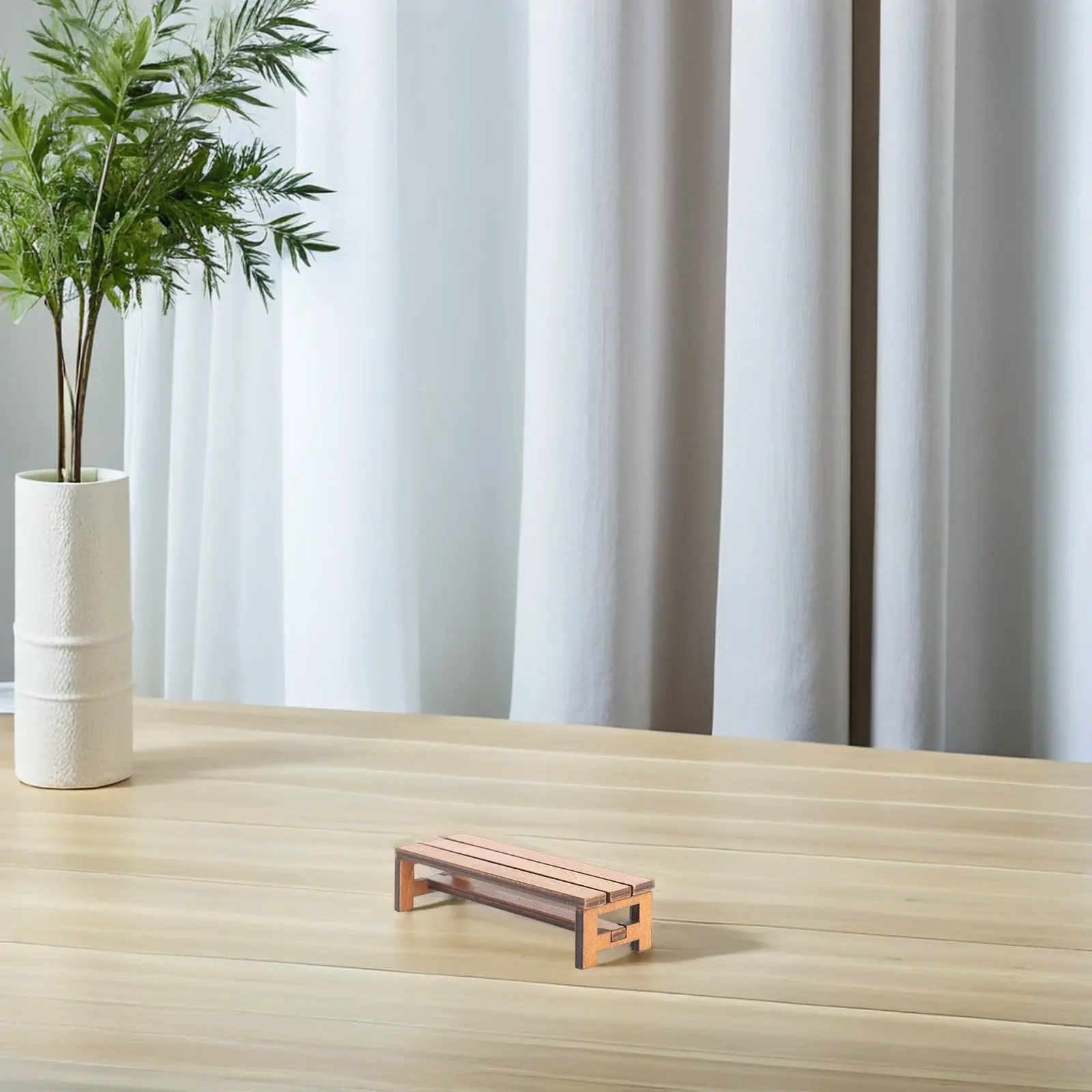 

2 шт. деревянные миниатюрные скамейки, изысканные мини-стулья для декора миниатюрного дома, реалистичные маленькие мебельные аксессуары, миниатюрная скамейка