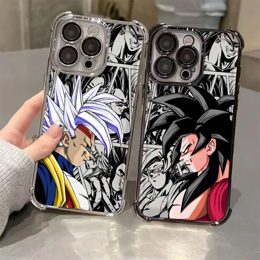 Dragones Balls GT Saiyans Vegeta Goku funda de teléfono para iPhone 11 13 15 16 17 Pro Max 14 Plus 17Air 16E 12 Mini 11 17Pro cubierta transparente