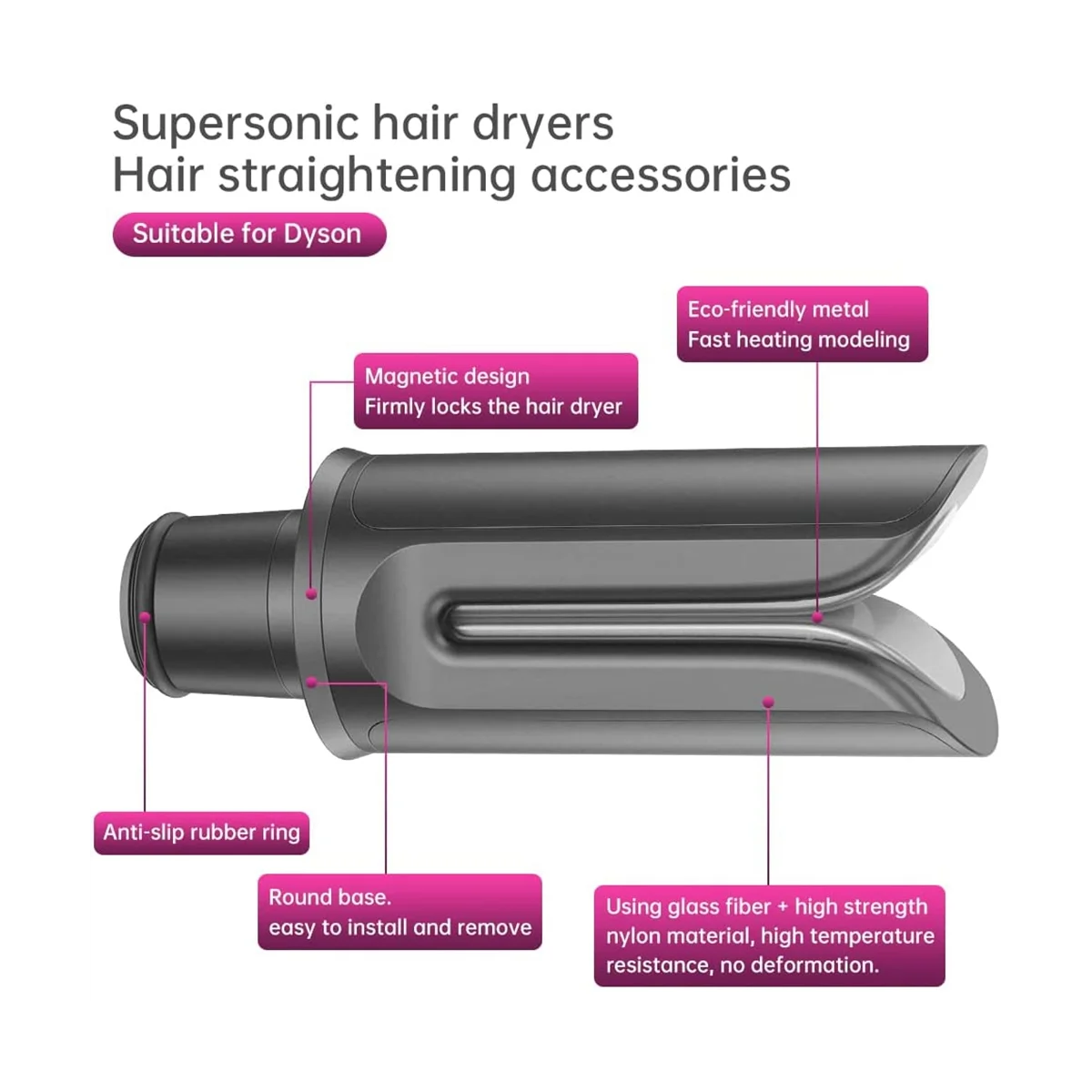 Hair Straightener Attachment for Dyson Supersonic Hair Dryer HD01 HD02 HD03 HD04 HD07 HD08 HD15 Accessories