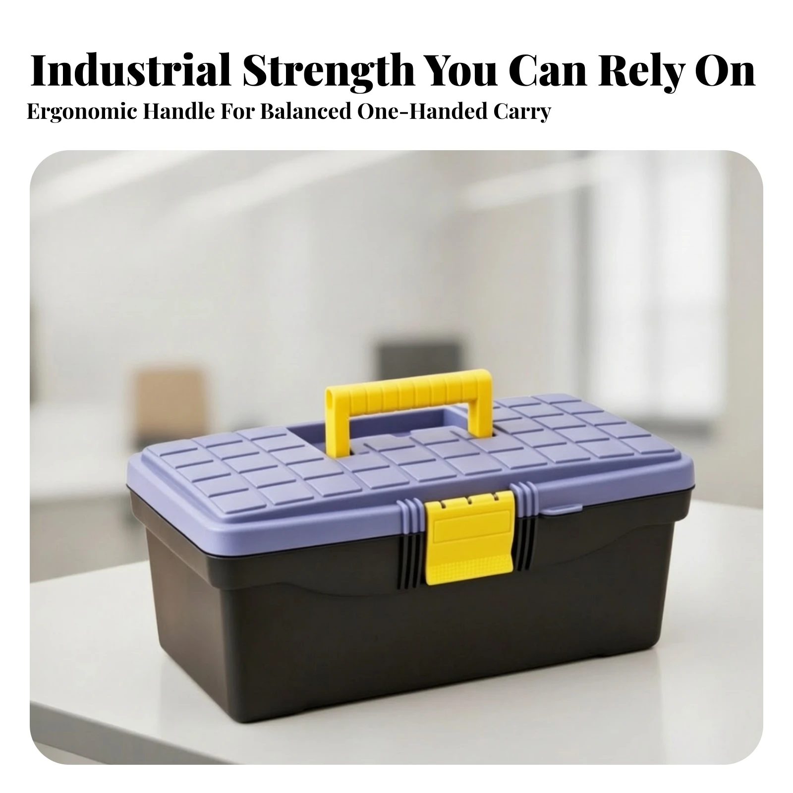 Plastic Tool Box Compartmentalized Tool Box with Handle Portable Toolbox Spacious Plastic Toolbox Comfortable for DIYers