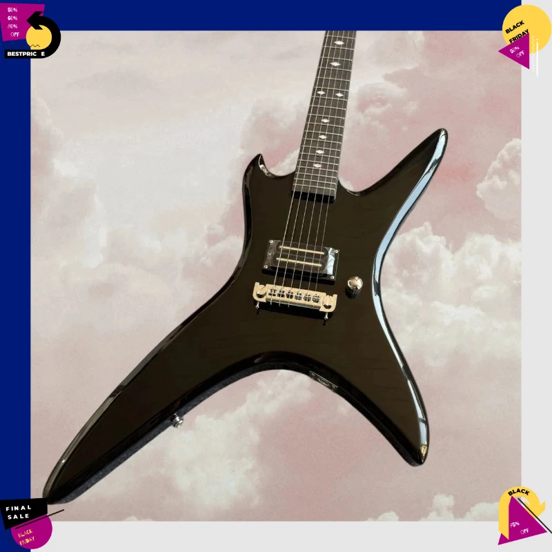 Free Shipping Black Alien-Shaped BC Style Guitar Mockingbird Model Gift  Minimalist Circuit Rock Lovers Pro-Level Guitar Player