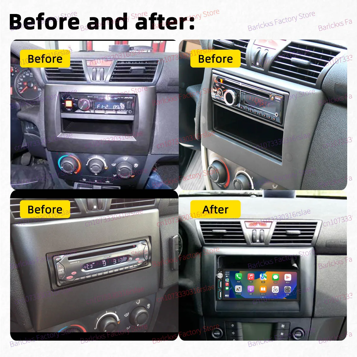 Android 1Din Car Multimedia 6.86 inch Car Stereo Screen for Fiat Stilo 2001-2010 Carplay GPS Autoradio Radio Head Unit