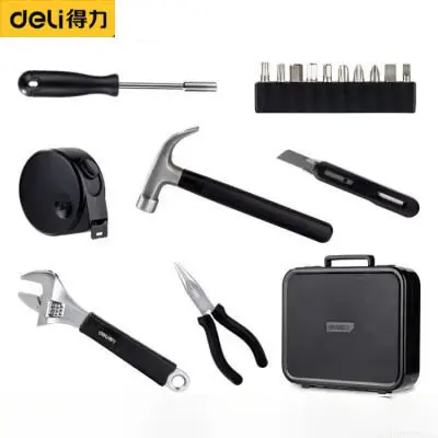 

Xiaomi Deli 16PCS Multitool Sets Installation Nail Hammer Tape Measuring Home Wrench/Pliers/screwdriver Hand Repair Tools Box