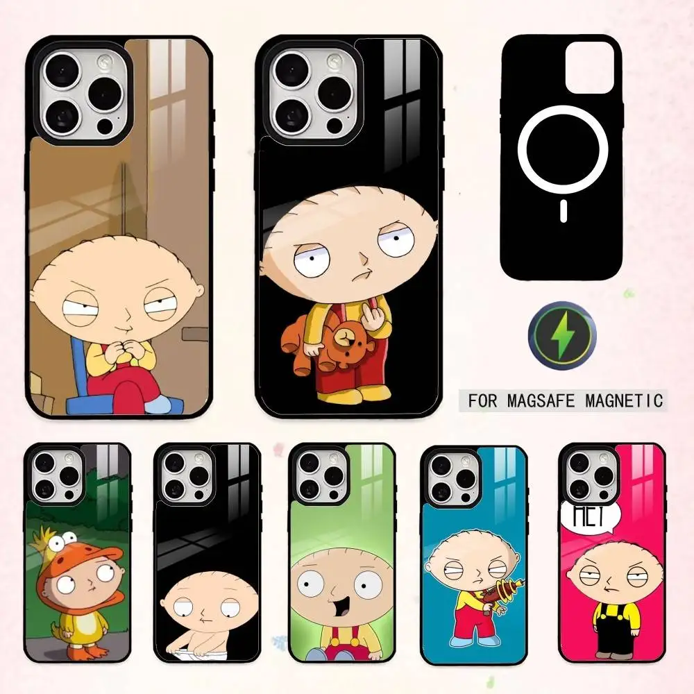 

W-Witty S-Stewie G-Griffin Phone Case For iPhone17,16,15,14,13,12,11 Plus,Pro Max Magnetic For Magsafe Wireless Charging