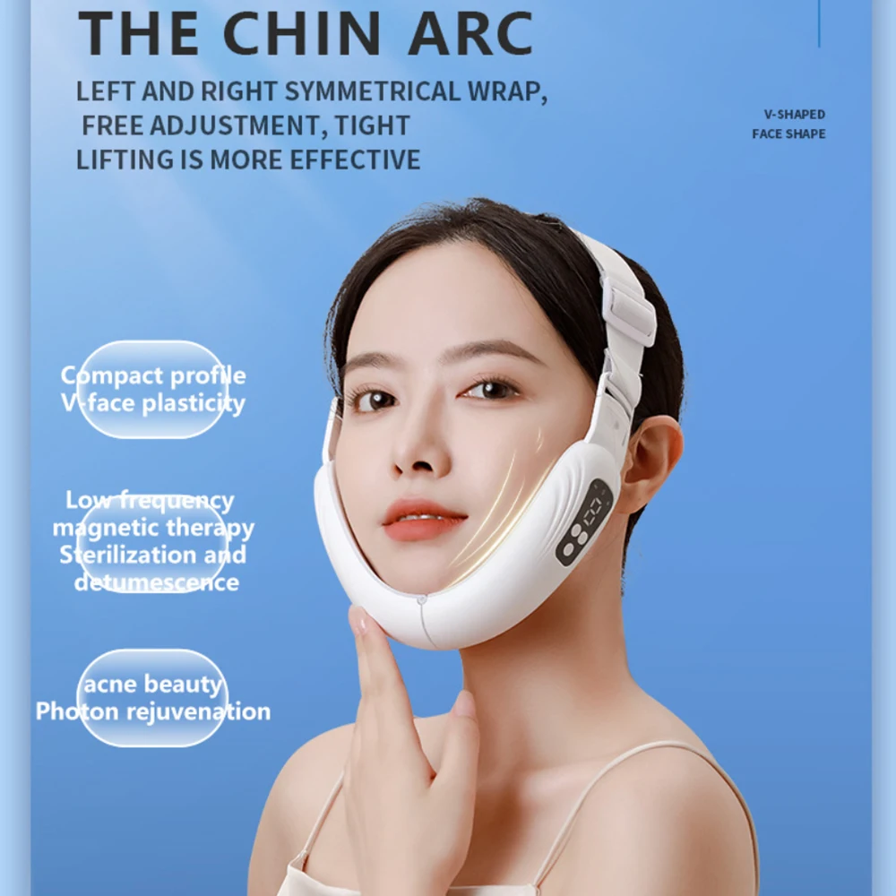 Appareil de Lifting du visage, lumière rouge, rajeunissement de la peau, masseur du visage en V, Double menton, avec télécommande, Instrument de beauté du visage