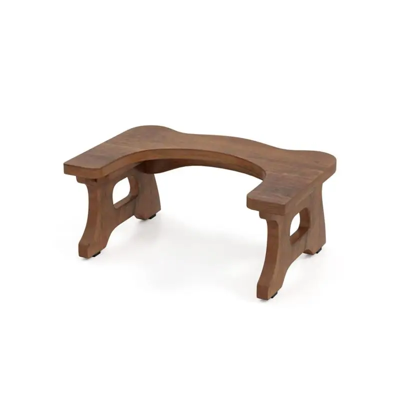 

Teak Wood Toilet Stool with Non-Slip Pads for Stability and Comfort