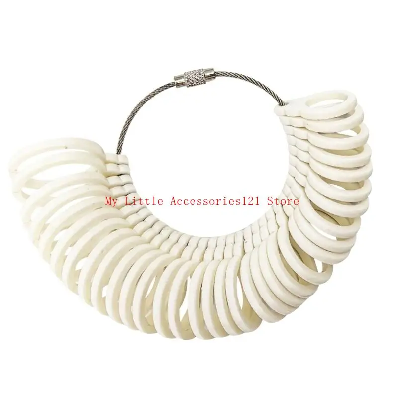 مقياس حجم الخاتم ذو الأنماط العتيقة لقياس الإصبع الدقيق مع خيار 5 ألوان أداة مجوهرات بلاستيكية مدمجة 8x8x5cm