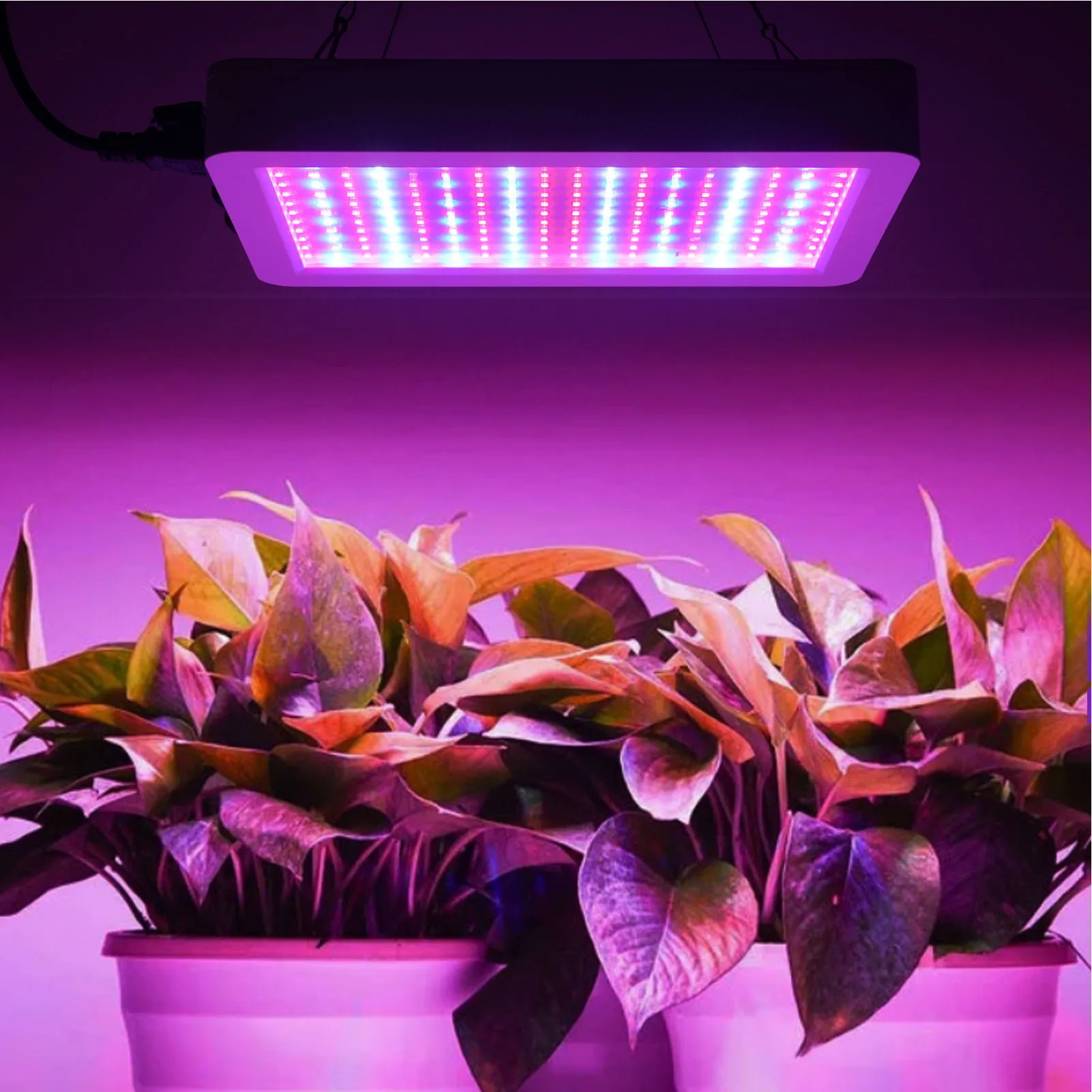 Lampa do uprawy roślin w pomieszczeniach z 312 diodami LED, pełne spektrum, do faz wzrostu i kwitnienia, wodoodporna, wisząca.