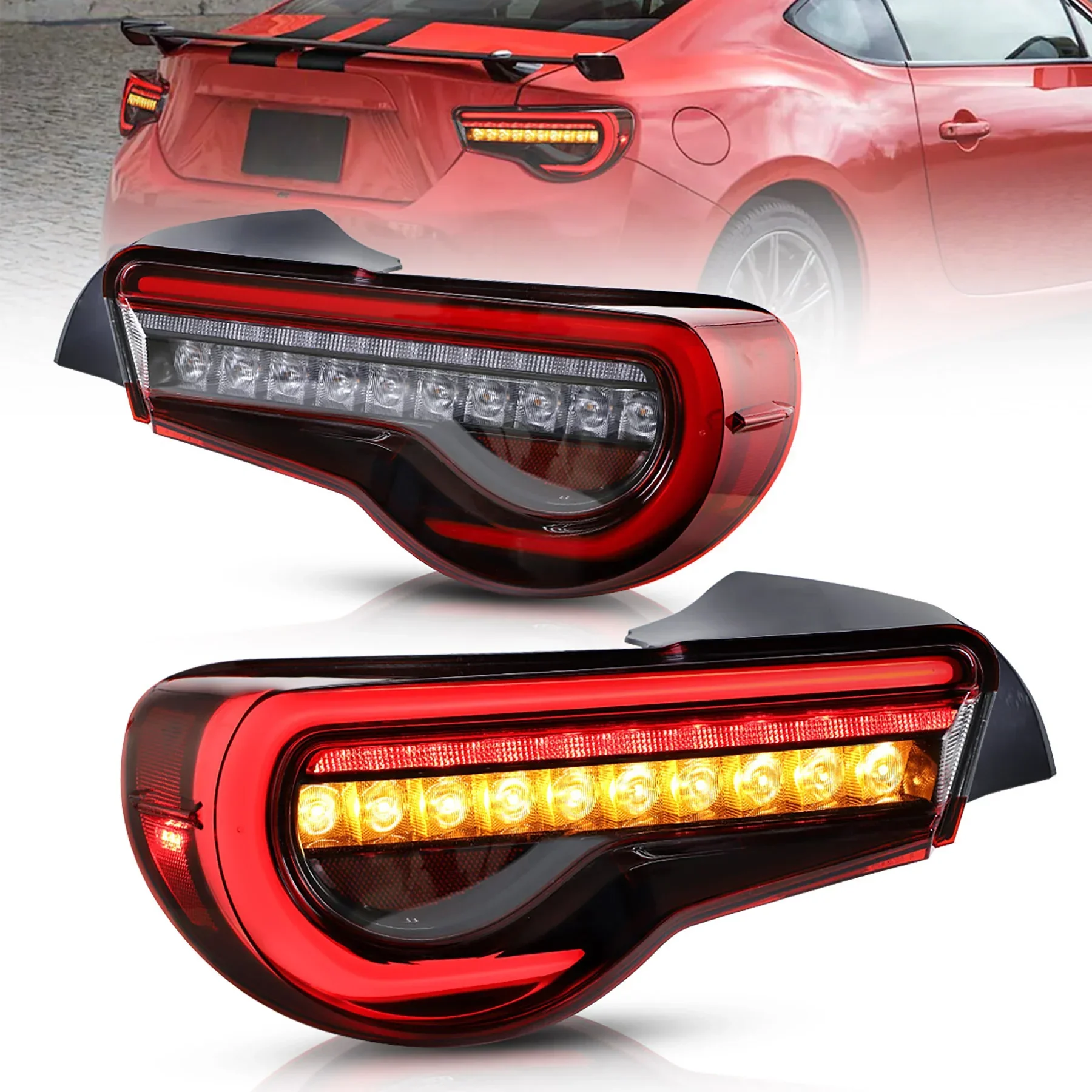 Full LED Tail Lights For Toyota 86 GT86 & Subaru BRZ & Scion FR-S 2012-2020 w/Sequential Indicator