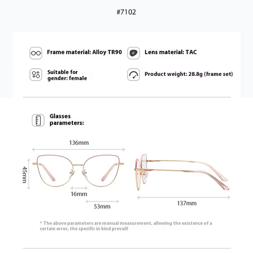 Imagen 2 del producto VCKA-gafas de sol para miopía con ojos de gato, montura para mujer, Clip magnético, gafas graduadas ópticas personalizadas polarizadas a la moda, de 0,50 a-10