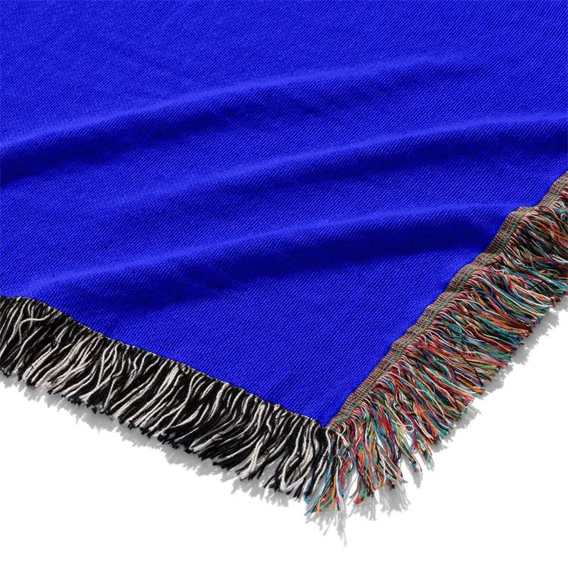 Aertemisi Polyamory Pride Flag LGBT Rainbow Jacquard Fringed Woven Throw Blanket