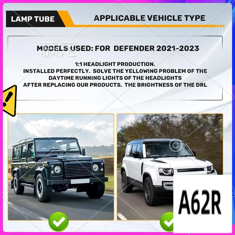 

R2-для Land Rover Defender 2020-2023 DRL направляющая пластина светотера направляющая трубка фары дневные ходовые огни передние