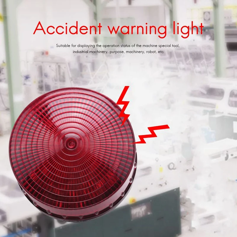 AC 220V Industrial LED Flash Strobe Light Accident Warning Lamp Red LTE-5061 De